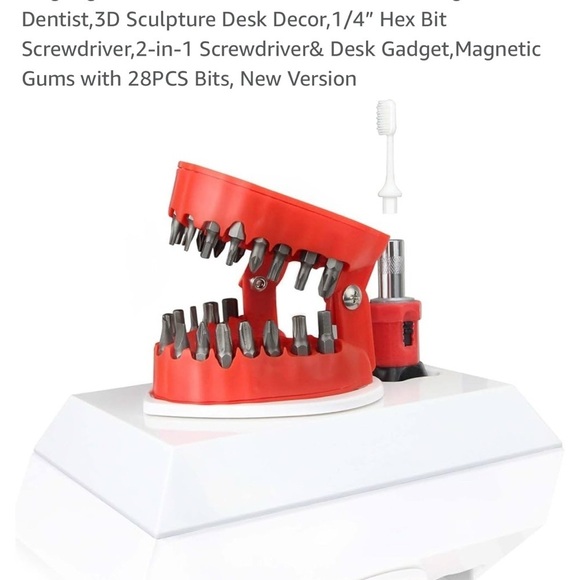 Other - Red 2-in-1 denture Screwdriver Desk Gadget